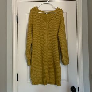 Mustard American Eagle sweater dress.